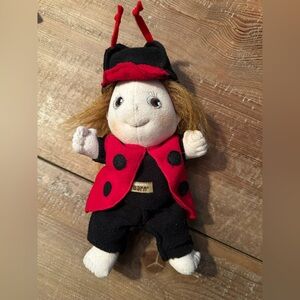Rubens Barn Plush Doll with Red and Black Outfit